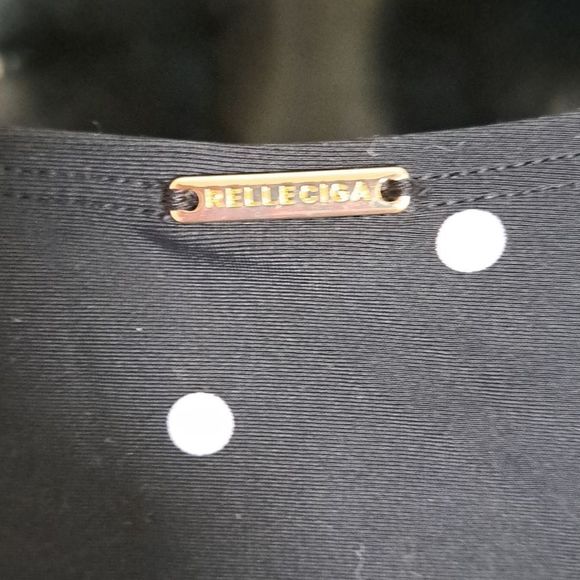 Relleciga Tummy Control Ruched Swimwear Polkadot Black Large - Picture 10 of 12